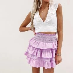 Indie Collection Natasha Ruffle Skirt - Lilac