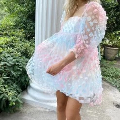 Indie Collection 3D Floral Babydoll Dress New Arrivals