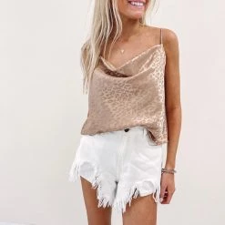 Indie Collection Tops Gold Leopard Tank