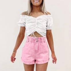 Indie Collection Pink High Waisted Shorts