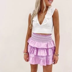 Indie Collection Natasha Ruffle Skirt - Lilac