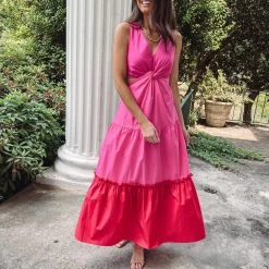 Indie Collection New Arrivals Fuchsia Maxi Dress
