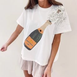 Indie Collection Popping Champagne Tee - Queen Of Sparkles New Arrivals
