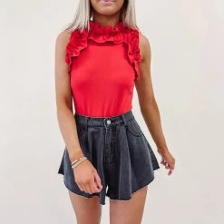 Indie Collection Melinda Bodysuit - Red USA Collection