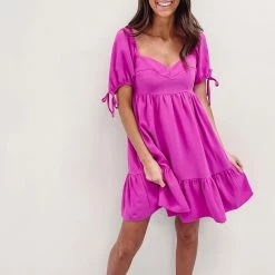 Indie Collection New Arrivals Janie Dress - Hot Pink