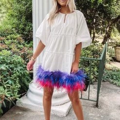 Indie Collection Feather Bottom Button Dress - Queen Of Sparkles