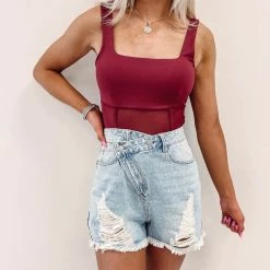 Indie Collection Asymmetric Distressed Shorts