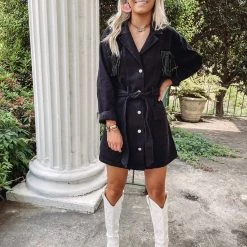 Indie Collection Black Fringe Dress Dresses + Rompers