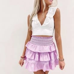 Indie Collection Natasha Ruffle Skirt - Lilac
