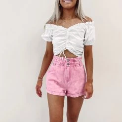 Indie Collection Pink High Waisted Shorts