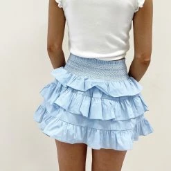 Indie Collection Natasha Ruffle Skirt - Blue