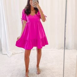 Indie Collection New Arrivals Janie Dress - Hot Pink