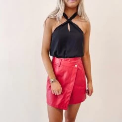 Indie Collection Red Asymmetric Skirt USA Collection