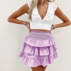 Indie Collection Natasha Ruffle Skirt - Lilac