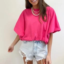 Indie Collection Hot Pink Bubble Tee New Arrivals