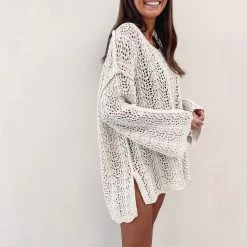 Indie Collection Vacay Collection Crochet Sweater Cover Up