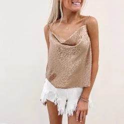 Indie Collection Tops Gold Leopard Tank