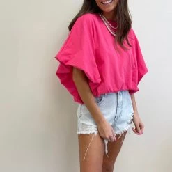 Indie Collection Hot Pink Bubble Tee New Arrivals